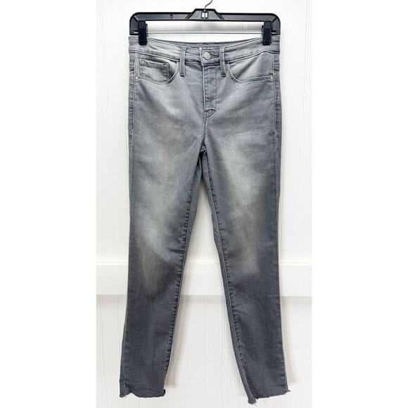 Athleta Skinny Ankle Jeans Womens 6 Gray Sculptek Stretch Denim Raw Hem Fray - Picture 1 of 10